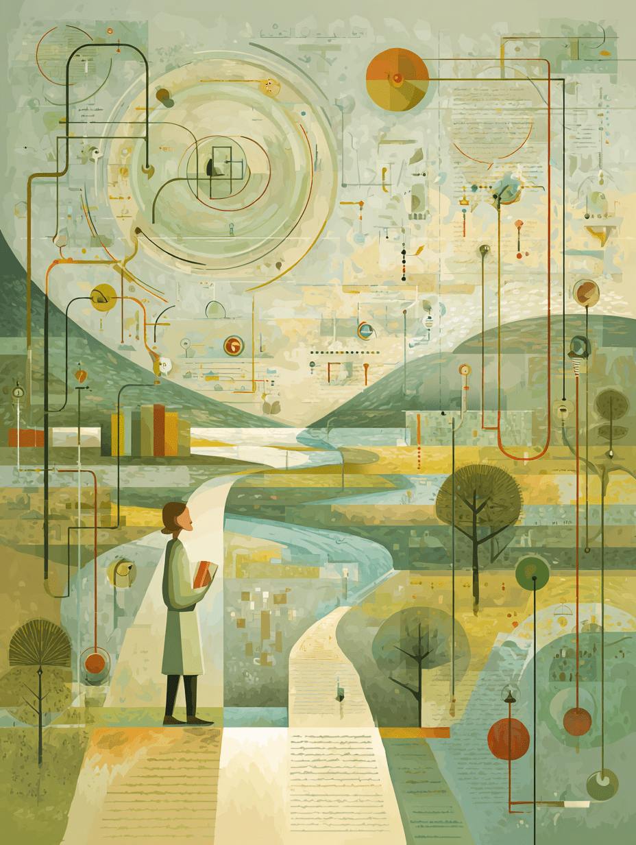 Abstrakte Illustration – ADHS-Beratung mit kreativen Denkprozessen