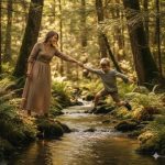 Künstlerische Illustration einer Person in der Natur – ADHS und Achtsamkeit