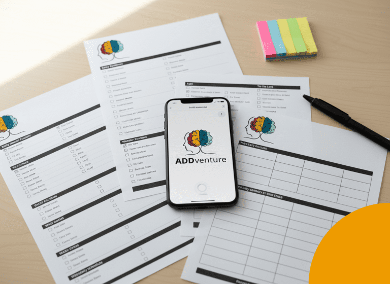 ADDventure Werkzeuge und Methoden – Arbeitsblätter und App für den ADHS-Alltag